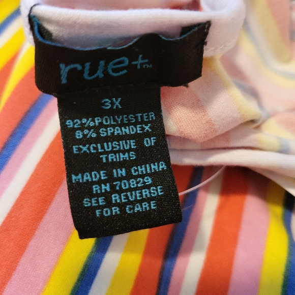 NWT Juniors Size 3X Rue21 Striped Tank Top Bright Colors Fun! - Picture 6 of 6